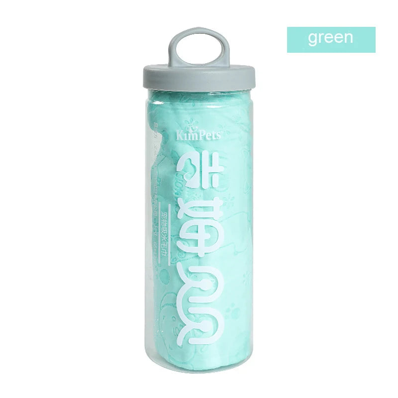 AquaSnug Towel – Super Absorbent Pet Drying Cloth + Storage Tub