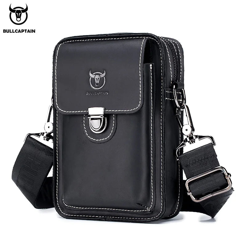 RusticVoyage™ Men’s Crazy Horse Leather Waist Bag – Compact Chest, Shoulder & Belt Carry Pack