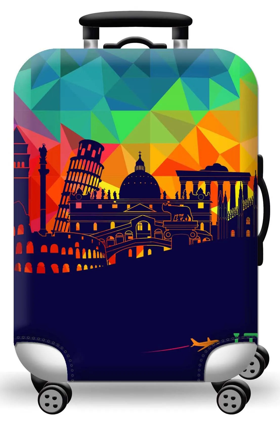 GlobeTrotter™ Elastic World Map Luggage Cover – Thick Zippered Suitcase Protector for 18–32" Bags