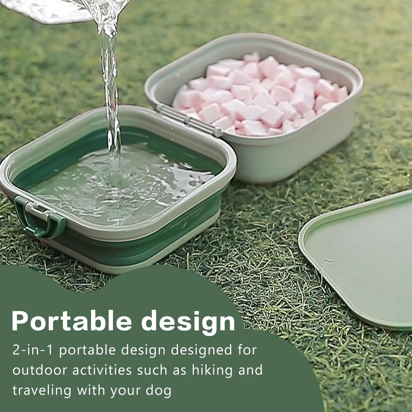 TravelPup™ Collapsible Dog Bowl – Portable 2-in-1 Water & Food Feeder with Lid