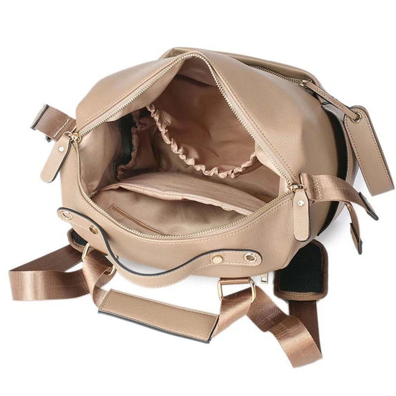 Tote & Tidy Baby Care Bag – Multifunctional Leather Maternity Backpack for Mums