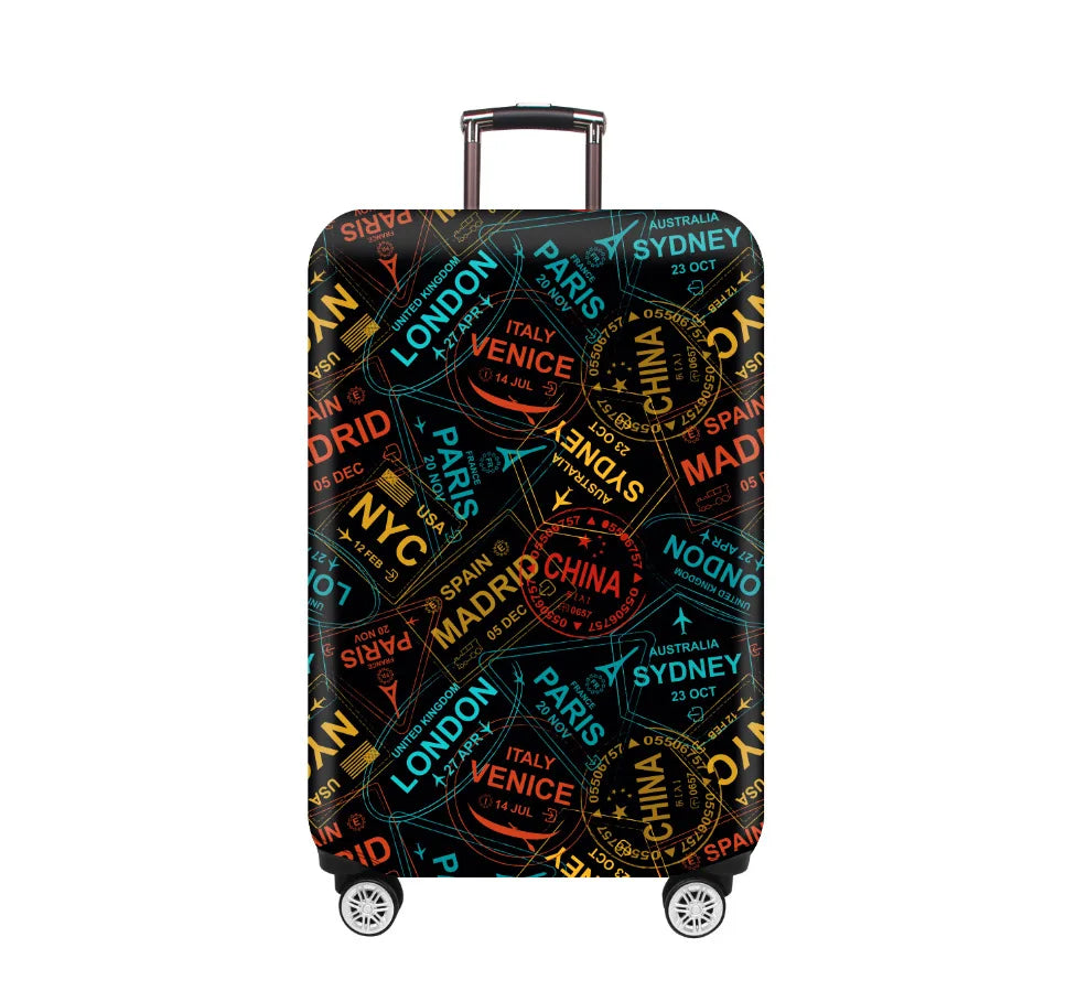 TravelJoy™ Elastic Cartoon Luggage Cover – Thick Zippered Suitcase Protector for 18–32" Bags