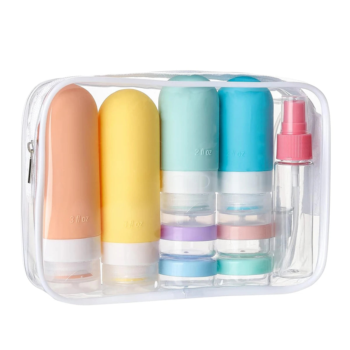 SqueezeMate 16 – TSA-Approved Silicone Travel Bottles Set