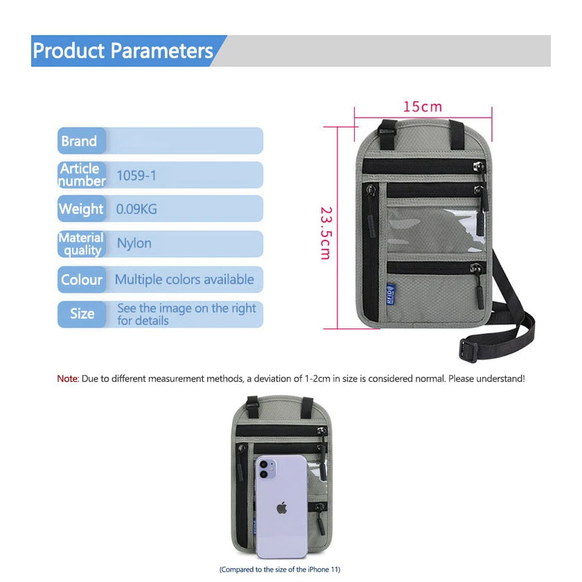 SafePass™ RFID Blocking Passport Wallet – Waterproof Travel Purse with Phone Holder