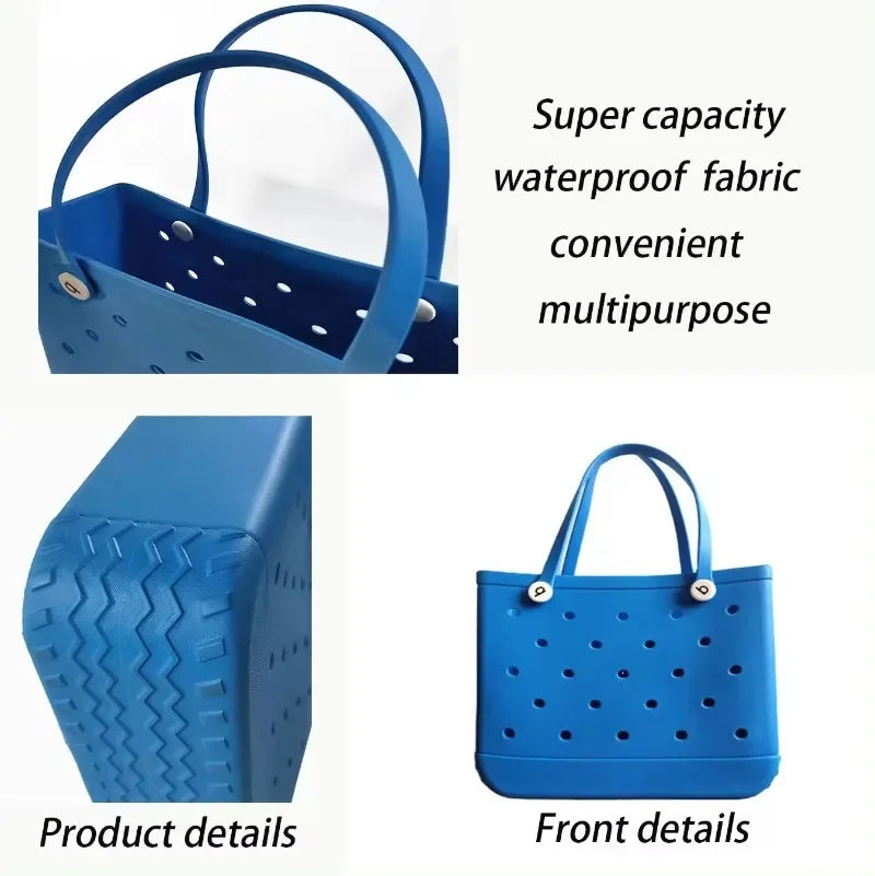 Bolso de EVA AquaTote tipo cesta: moderno bolso de viaje y playa en color liso