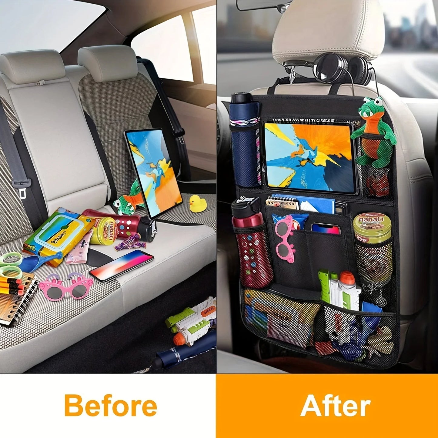 DriveNeat Pocket – Car Back Seat Storage Bag with Organiser Compartments