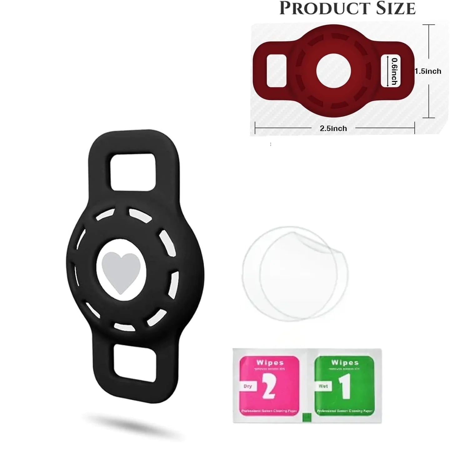 PawTrack™ AirTag Pet Collar Holder – Anti-Lost Silicone Case for Cats, Puppies & Small Dogs