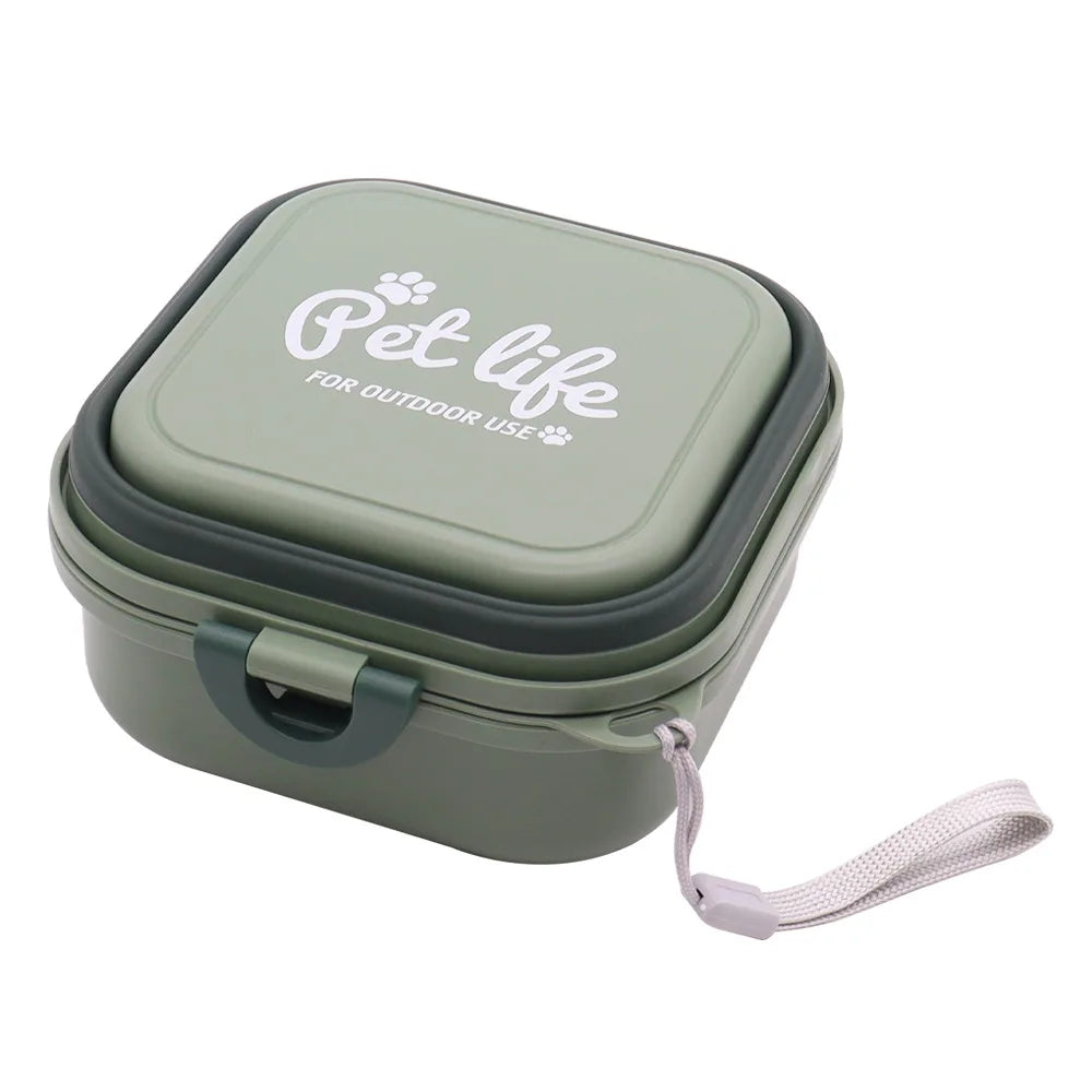 TravelPup™ Collapsible Dog Bowl – Portable 2-in-1 Water & Food Feeder with Lid