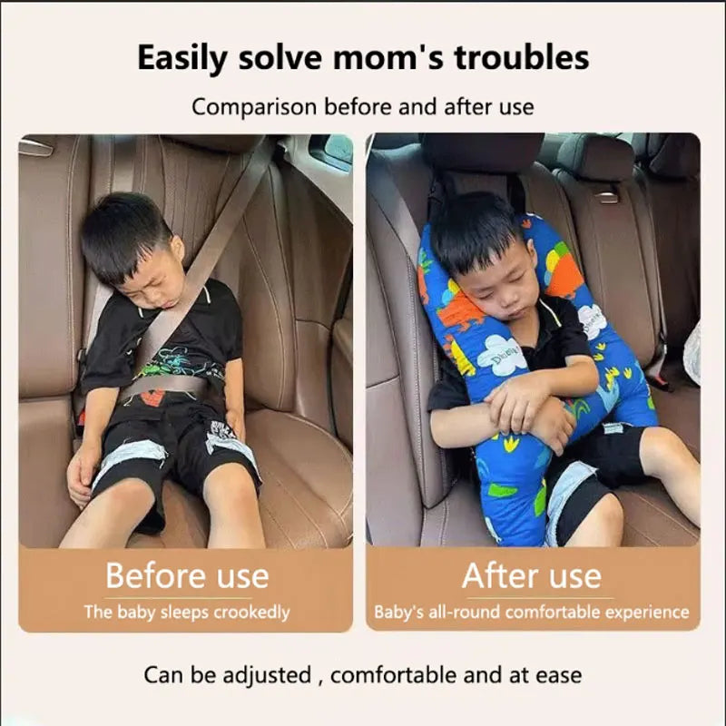 NapNest Duo – 2-Pack Car Seat Pillows with Safety Straps for Kids