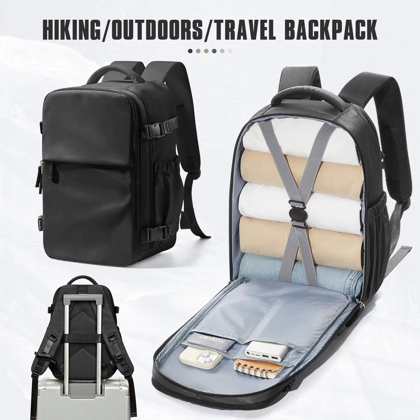 FlightMate 40x30x20 Travel Backpack – Hand Luggage with 15.6” Laptop Compartment