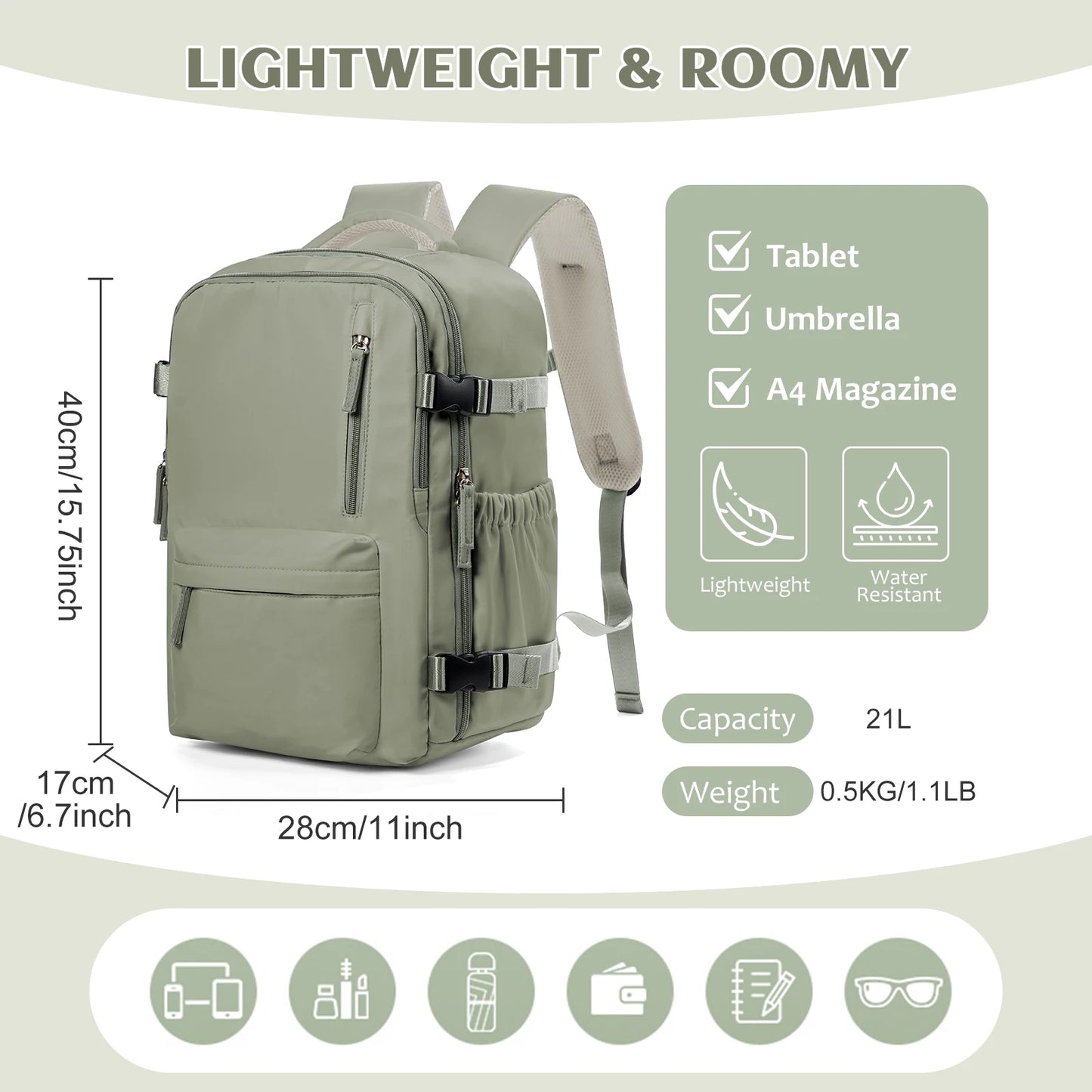 FlightMate 40x30x20 Travel Backpack – Hand Luggage with 15.6” Laptop Compartment