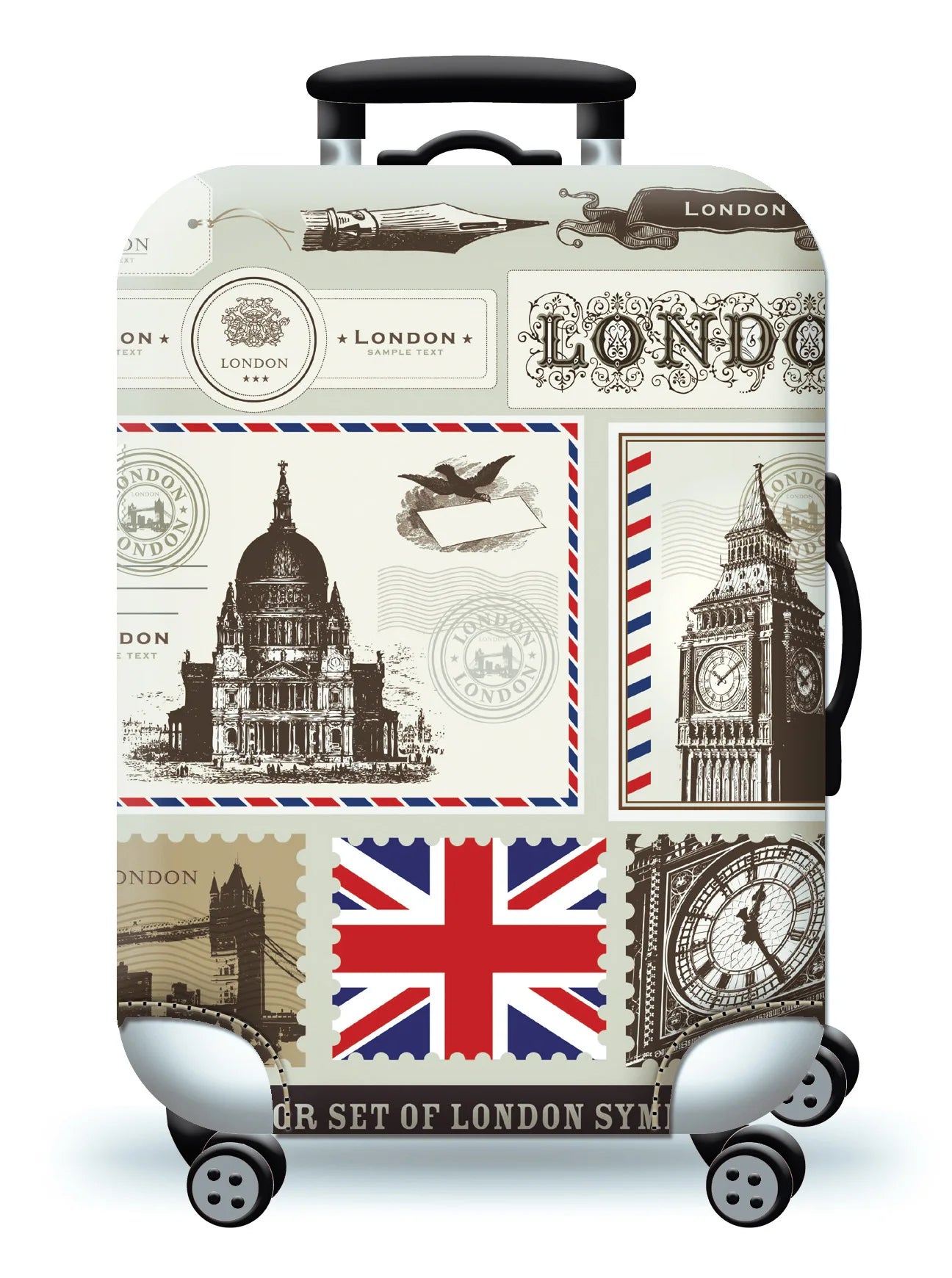 GlobeTrotter™ Elastic World Map Luggage Cover – Thick Zippered Suitcase Protector for 18–32" Bags