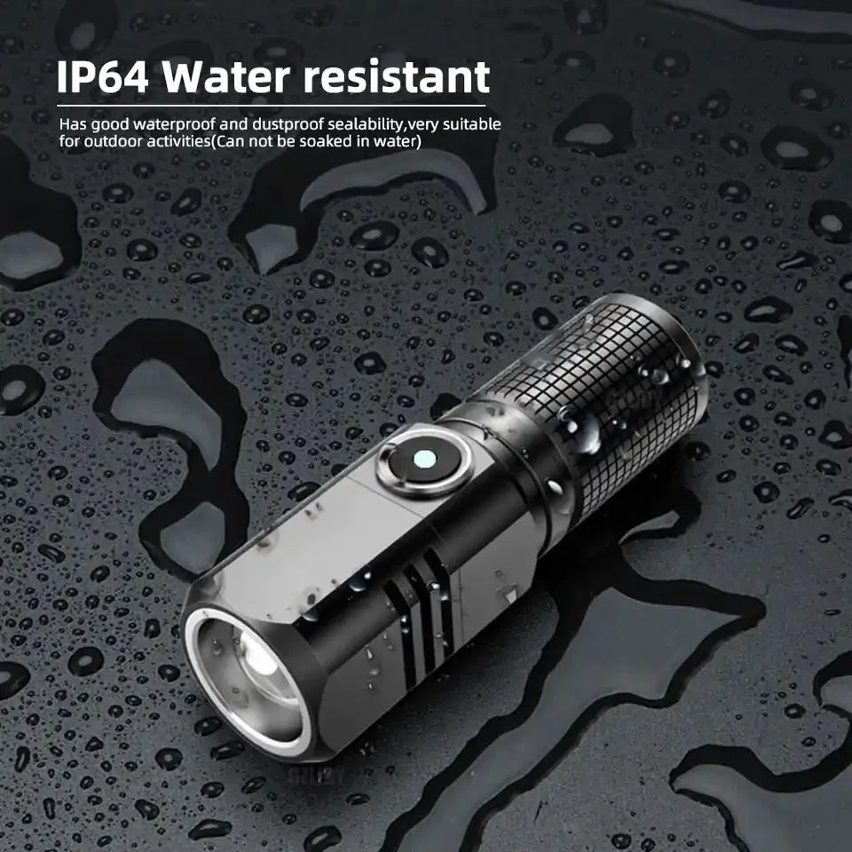 BrightCore Mini Torch – USB-C Rechargeable XHP50 LED Flashlight 1500lm