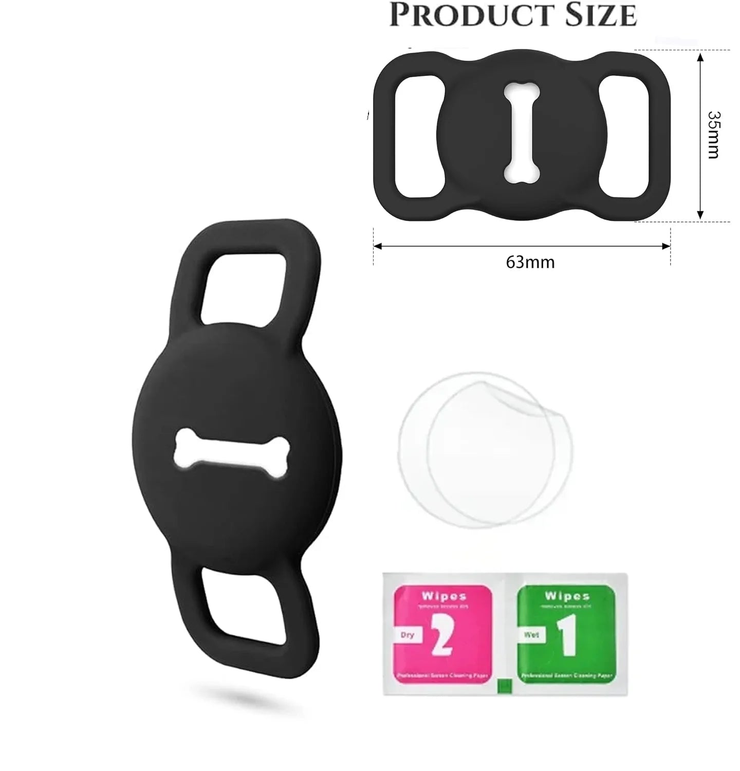 PawTrack™ AirTag Pet Collar Holder – Anti-Lost Silicone Case for Cats, Puppies & Small Dogs