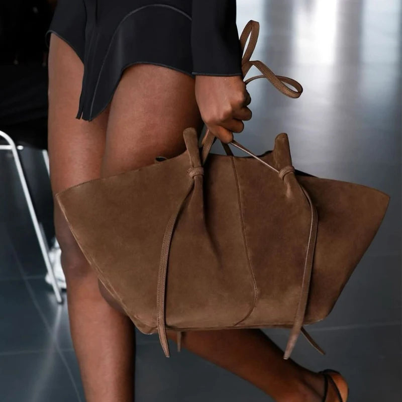 EleganceMonogram™ Custom Initials Tote – Large Capacity Faux Suede Shoulder & Underarm Bag for Women Luxury Designer