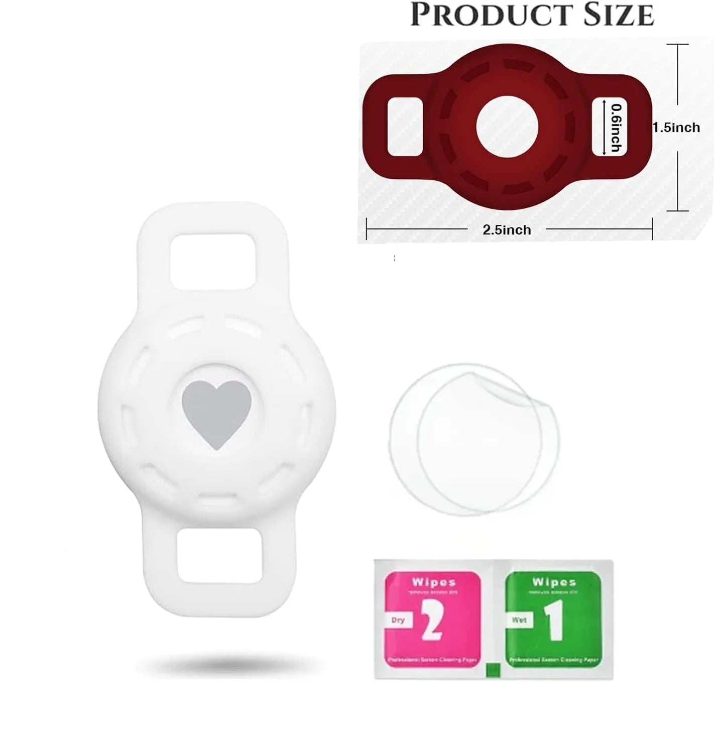 PawTrack™ AirTag Pet Collar Holder – Anti-Lost Silicone Case for Cats, Puppies & Small Dogs