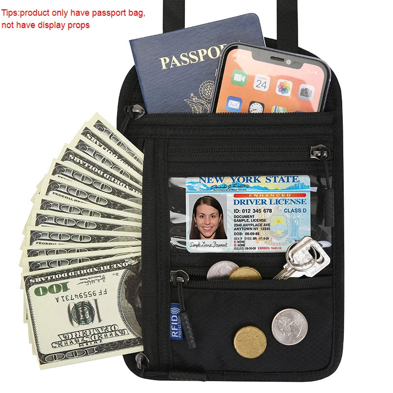 SafePass™ RFID Blocking Passport Wallet – Waterproof Travel Purse with Phone Holder