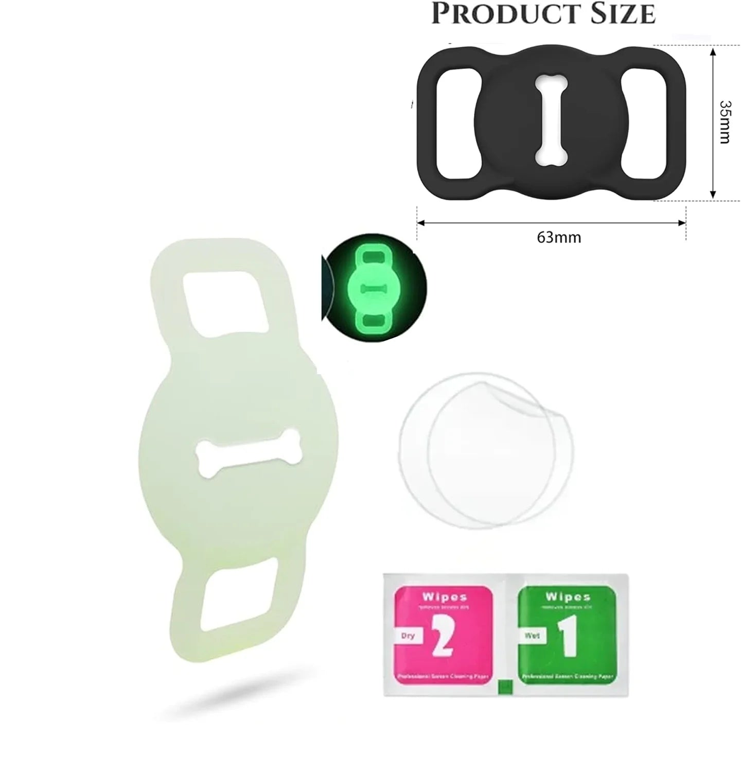 PawTrack™ AirTag Pet Collar Holder – Anti-Lost Silicone Case for Cats, Puppies & Small Dogs