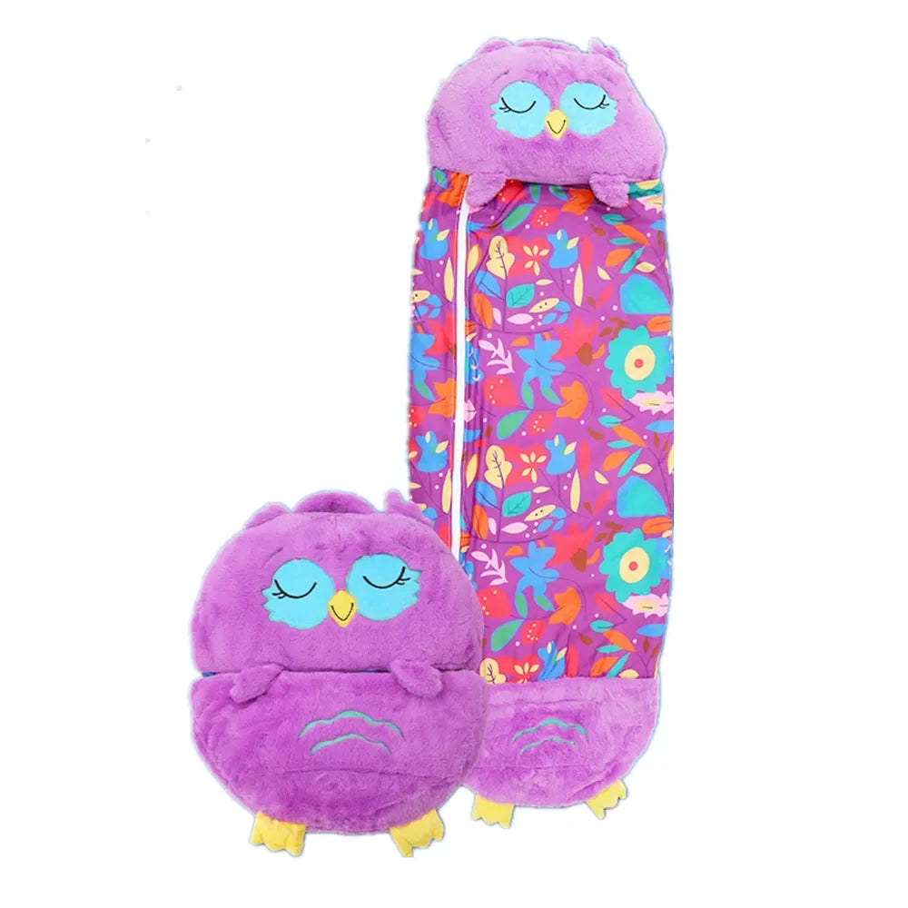 DreamPals Sleepy Sack – Warm Sleeping Bag with plush pillow and fun prints for Boys & Girls