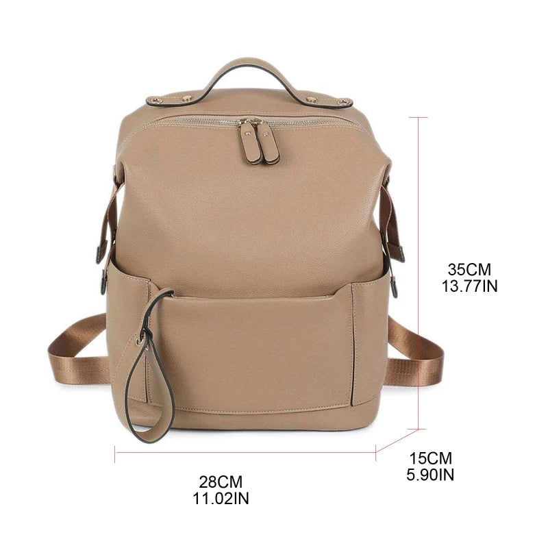 Tote & Tidy Baby Care Bag – Multifunctional Leather Maternity Backpack for Mums