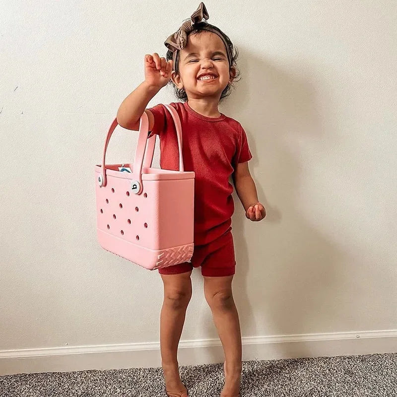Bolso de EVA AquaTote tipo cesta: moderno bolso de viaje y playa en color liso