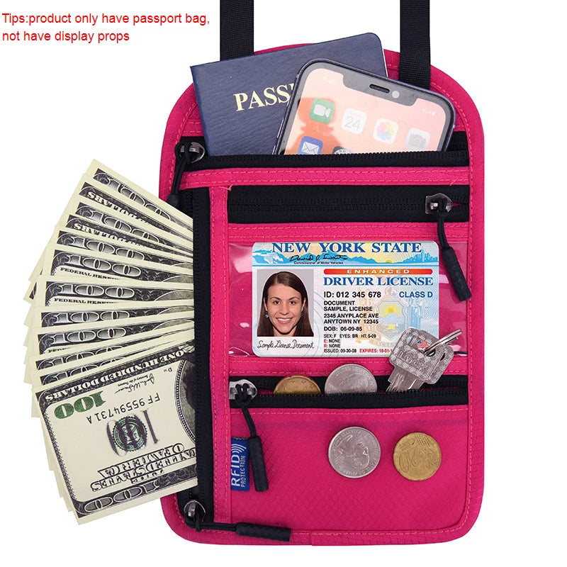 SafePass™ RFID Blocking Passport Wallet – Waterproof Travel Purse with Phone Holder