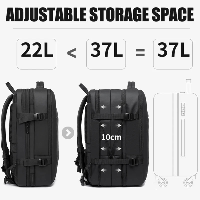 All-Terrain Men’s Laptop Backpack – Expandable & Water-Resistant Travel Bag