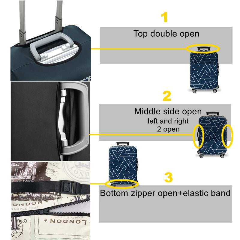 TravelJoy™ Elastic Cartoon Luggage Cover – Thick Zippered Suitcase Protector for 18–32" Bags