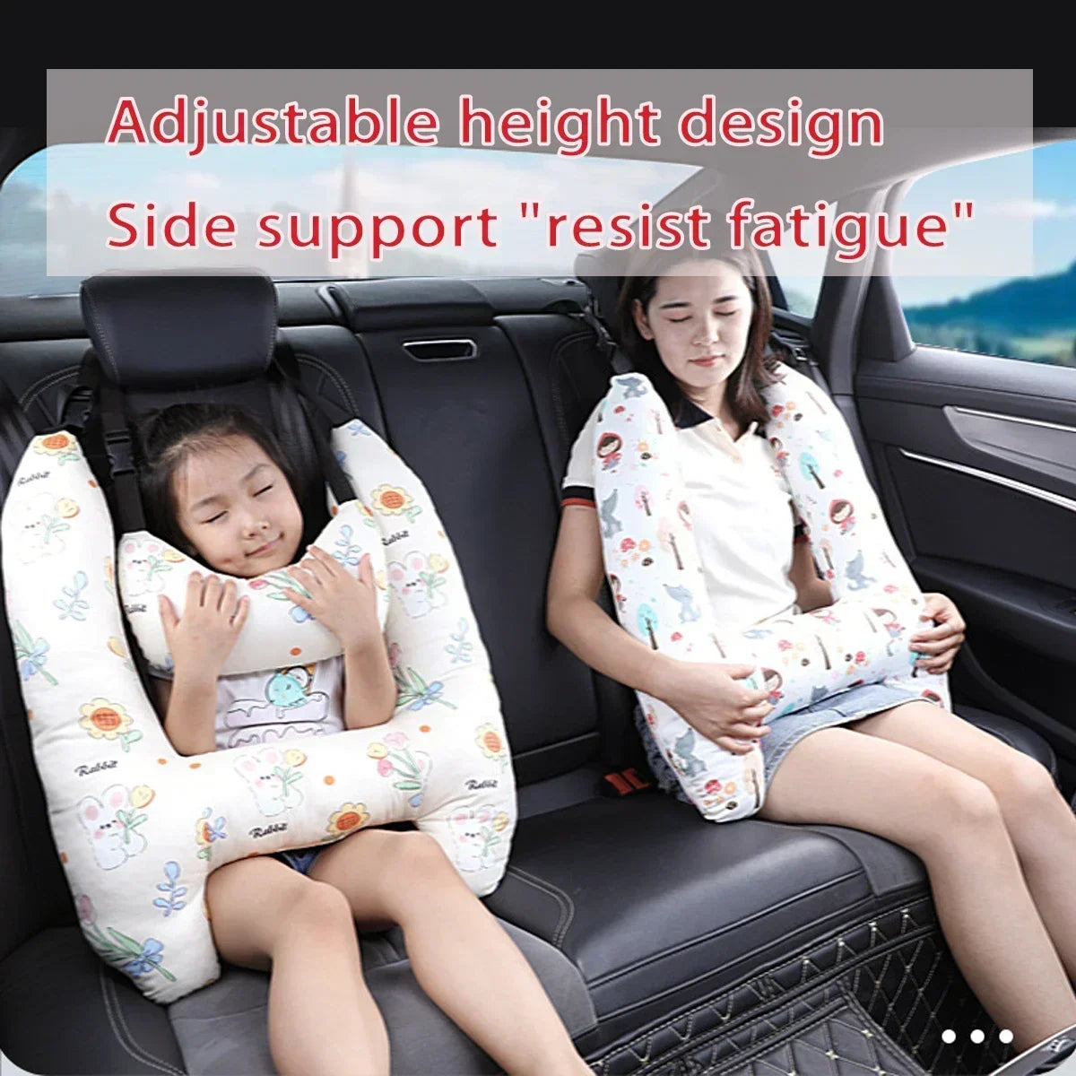 NapNest Duo – 2-Pack Car Seat Pillows with Safety Straps for Kids