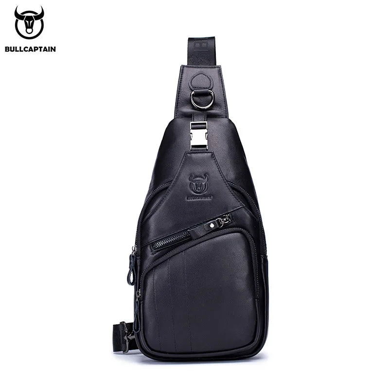 CityElite™ Men’s Genuine Leather Sling Bag – Fashionable Crossbody with Spacious Storage