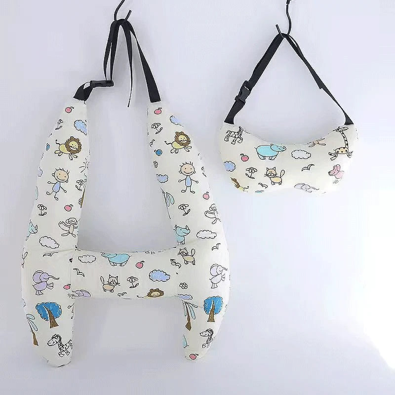 NapNest Duo – 2-Pack Car Seat Pillows with Safety Straps for Kids