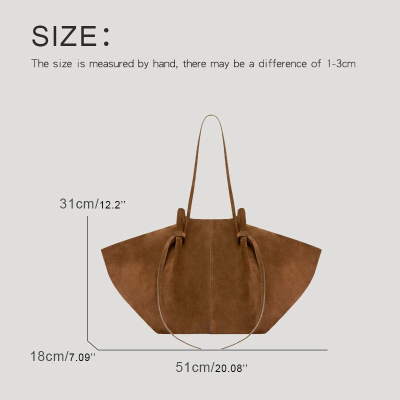 EleganceMonogram™ Custom Initials Tote – Large Capacity Faux Suede Shoulder & Underarm Bag for Women Luxury Designer
