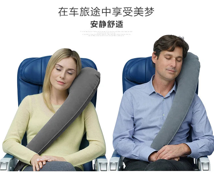 Inflatable travel pillow for side sleeping
