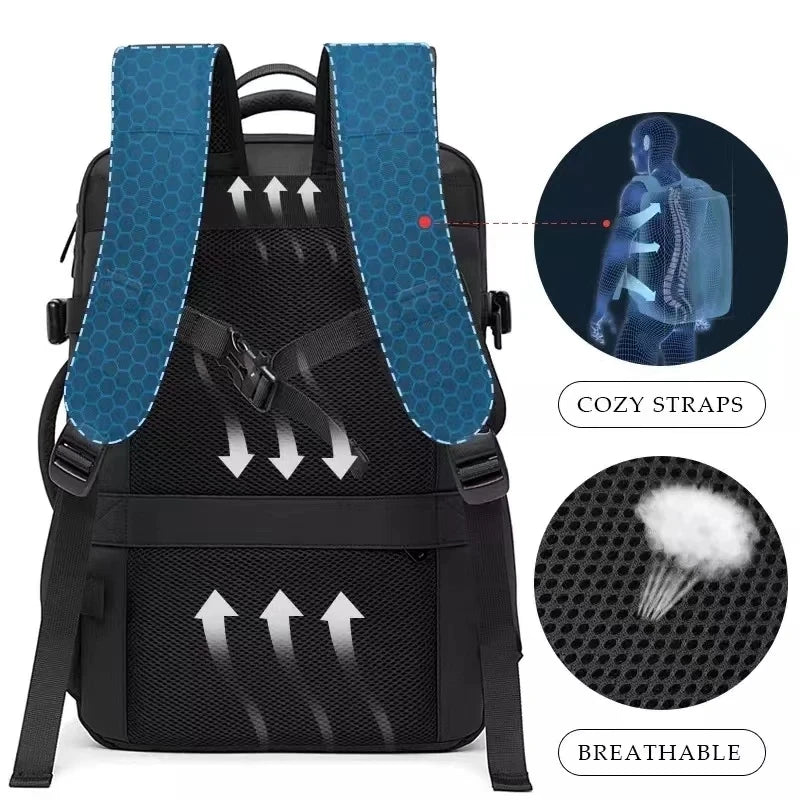 All-Terrain Men’s Laptop Backpack – Expandable & Water-Resistant Travel Bag