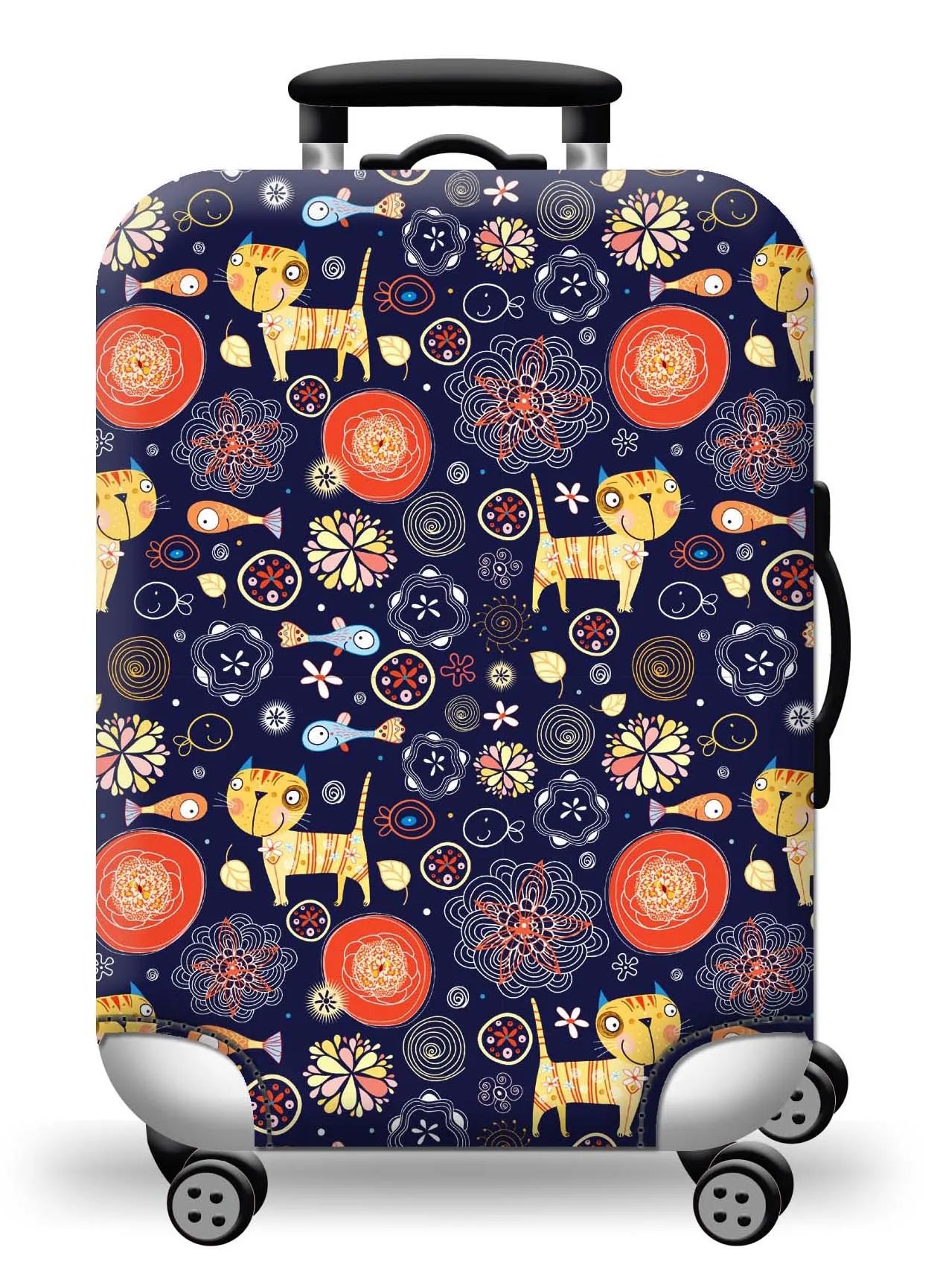 GlobeTrotter™ Elastic World Map Luggage Cover – Thick Zippered Suitcase Protector for 18–32" Bags