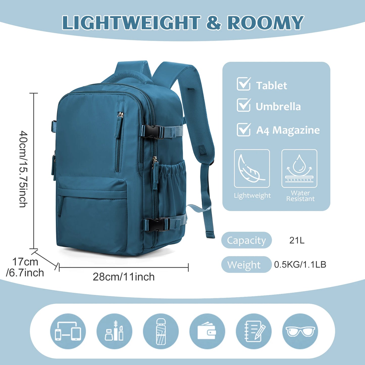 FlightMate 40x30x20 Travel Backpack – Hand Luggage with 15.6” Laptop Compartment