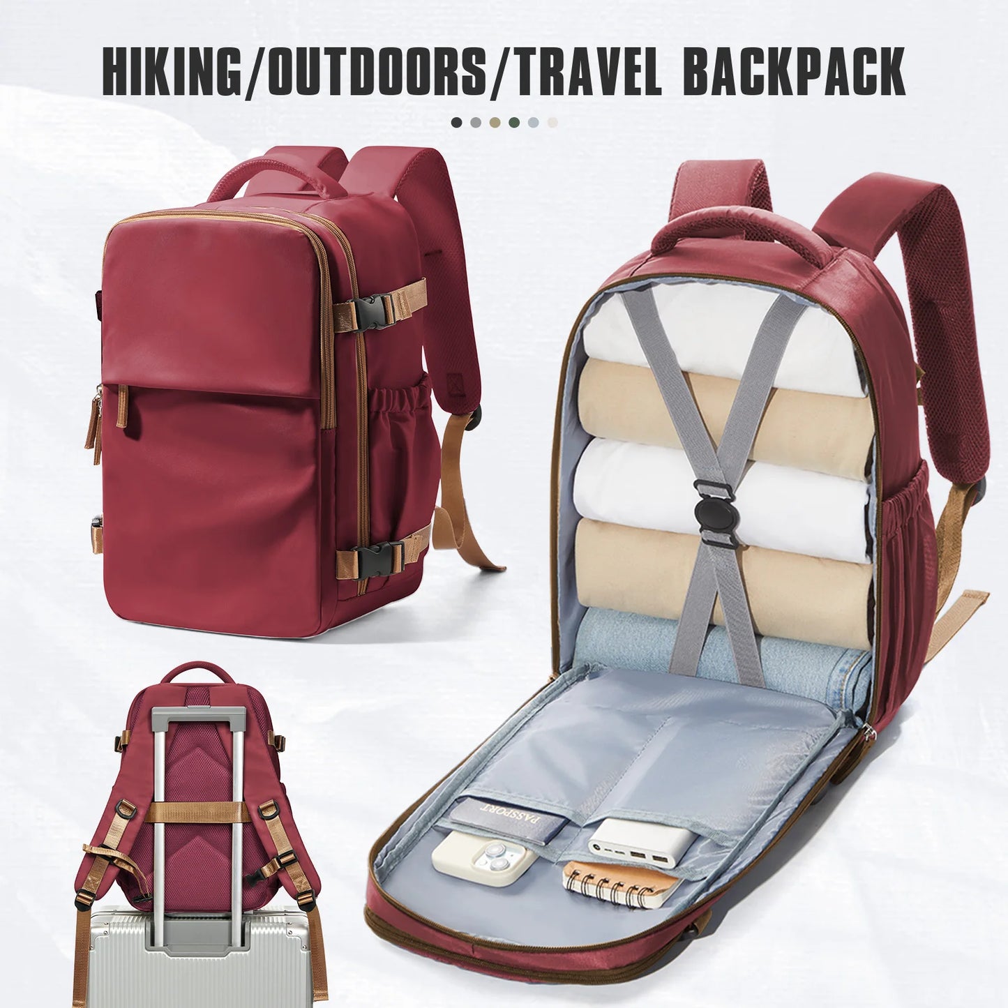 FlightMate 40x30x20 Travel Backpack – Hand Luggage with 15.6” Laptop Compartment