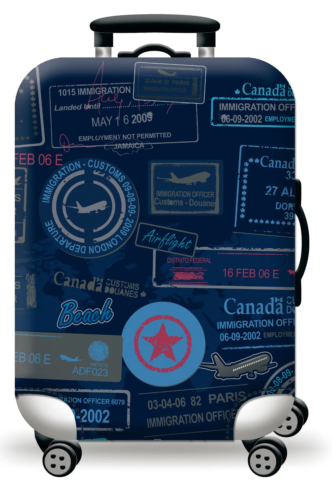 GlobeTrotter™ Elastic World Map Luggage Cover – Thick Zippered Suitcase Protector for 18–32" Bags