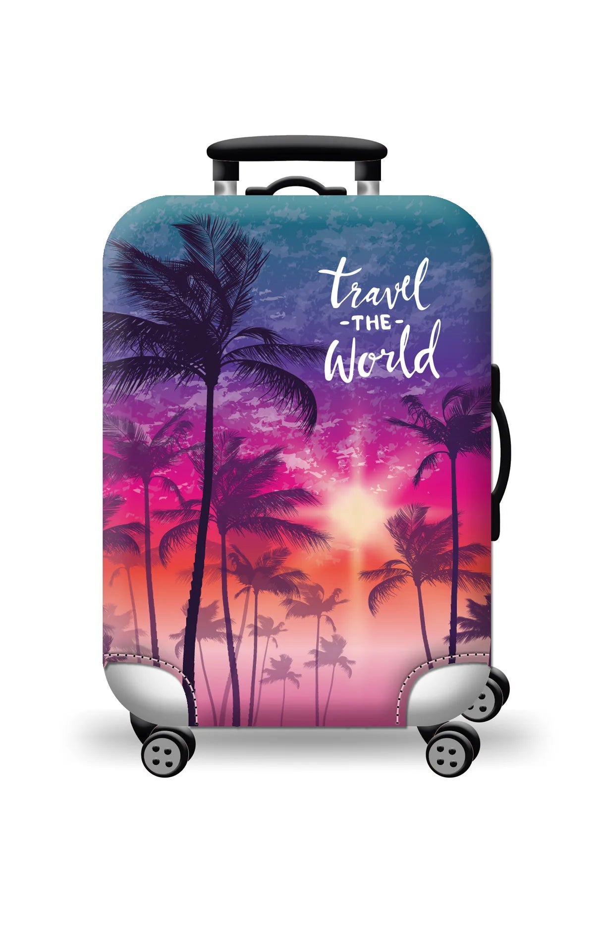 GlobeTrotter™ Elastic World Map Luggage Cover – Thick Zippered Suitcase Protector for 18–32" Bags