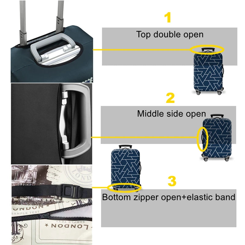 GlobeTrotter™ Elastic World Map Luggage Cover – Thick Zippered Suitcase Protector for 18–32" Bags