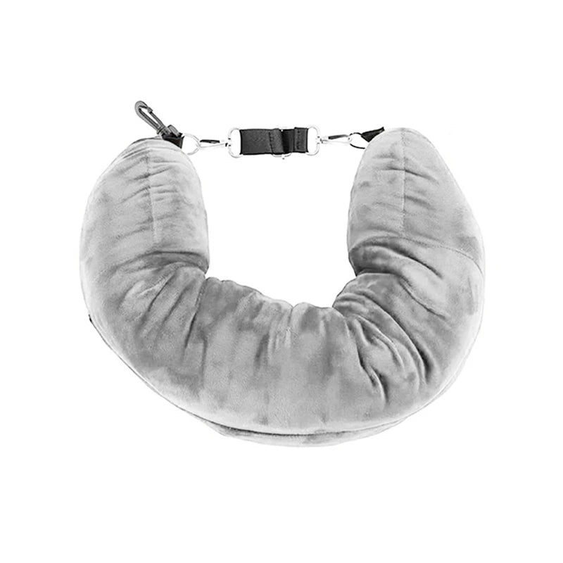 AirEase™ Fillable Neck Pillow – Adjustable Support for Car, Train & Plane