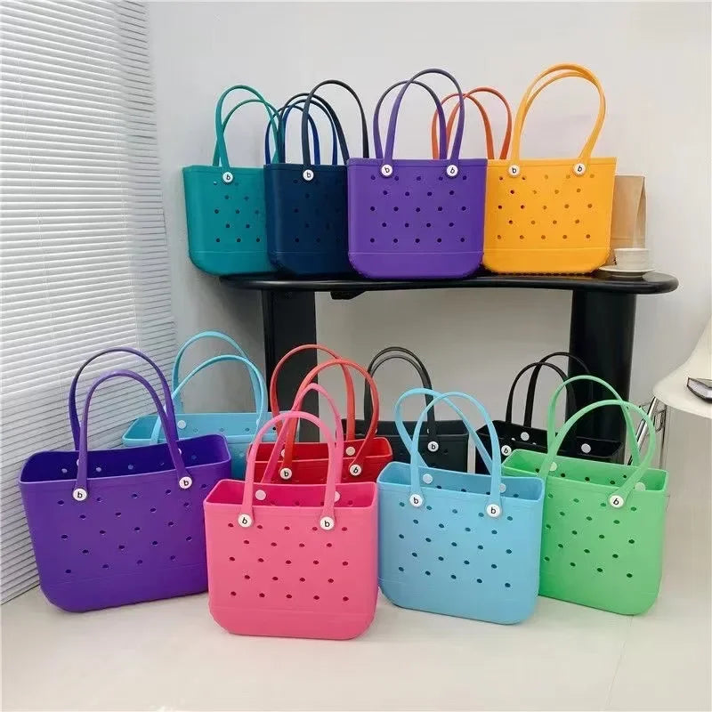 Bolso de EVA AquaTote tipo cesta: moderno bolso de viaje y playa en color liso