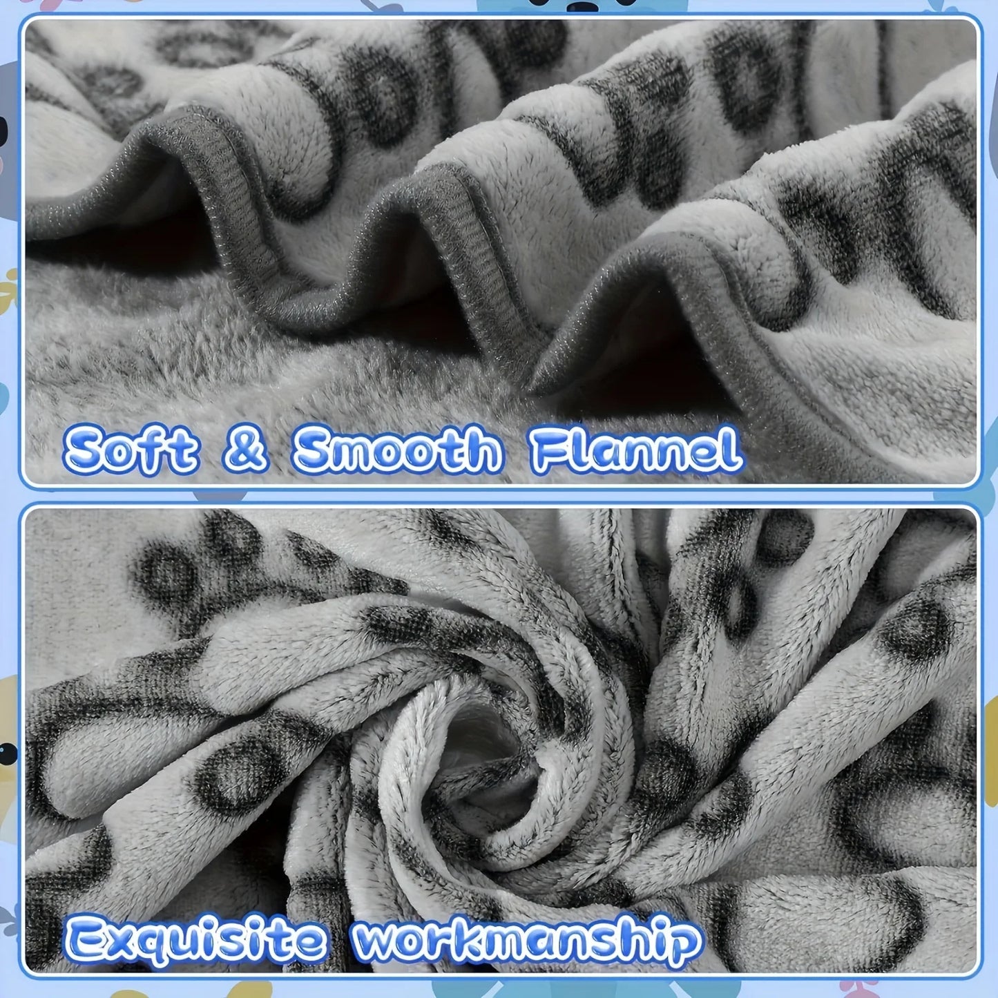 PawPrint Dreams – Soft Fluffy High Quality Pet Blanket with Cute Patterns