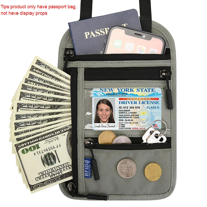 SafePass™ RFID Blocking Passport Wallet – Waterproof Travel Purse with Phone Holder