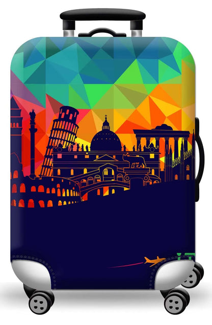 GlobeTrotter™ Elastic World Map Luggage Cover – Thick Zippered Suitcase Protector for 18–32" Bags
