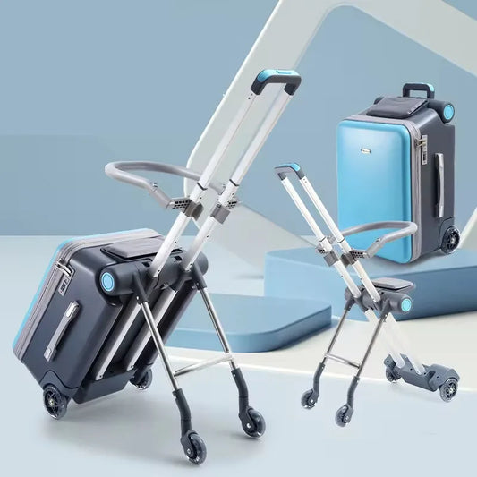 TravelTots™ Ride-On Stroller Suitcase – Durable Waterproof Kids Luggage for Sitting & Riding