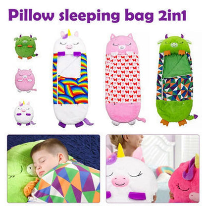 DreamPals Sleepy Sack – Warm Sleeping Bag with plush pillow and fun prints for Boys & Girls