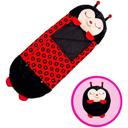 DreamPals Sleepy Sack – Warm Sleeping Bag with plush pillow and fun prints for Boys & Girls