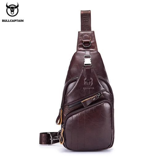CityElite™ Men’s Genuine Leather Sling Bag – Fashionable Crossbody with Spacious Storage