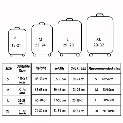 TravelJoy™ Elastic Cartoon Luggage Cover – Thick Zippered Suitcase Protector for 18–32" Bags